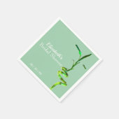 Brautparty Green Lucky Bamboo Pastel Custom Serviette (Ecke)