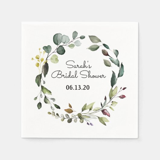 Brautparty Green Vine Napkin Wreath Serviette (Vorderseite)