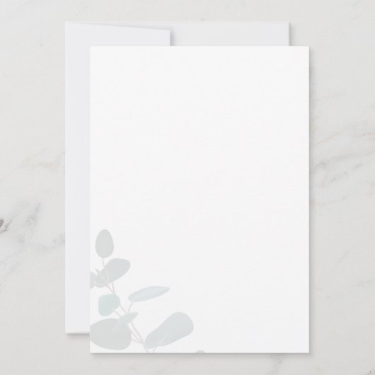 Brautparty Greenery Eucalyptus Botanical Einladung (Rückseite)