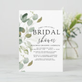 Brautparty Greenery Eucalyptus Einladung (Stehend Vorderseite)