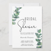 Brautparty Greenery Eucalyptus Einladung (Vorderseite)