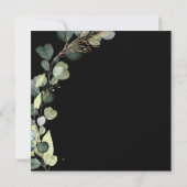Brautparty Greenery Eucalyptus Succulent Black Einladung (Rückseite)