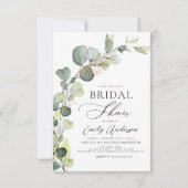 Brautparty Greenery Eucalyptus Succulent Einladung (Vorderseite)