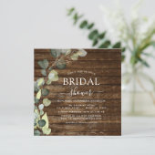 Brautparty Greenery Eucalyptus Succulent Einladung (Stehend Vorderseite)