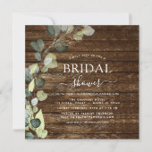Brautparty Greenery Eucalyptus Succulent Einladung (Vorderseite)