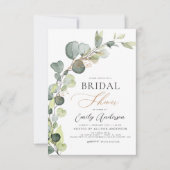 Brautparty Greenery Eucalyptus Succulent Einladung (Vorderseite)