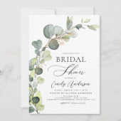 Brautparty Greenery Eucalyptus Succulent Einladung (Vorderseite)