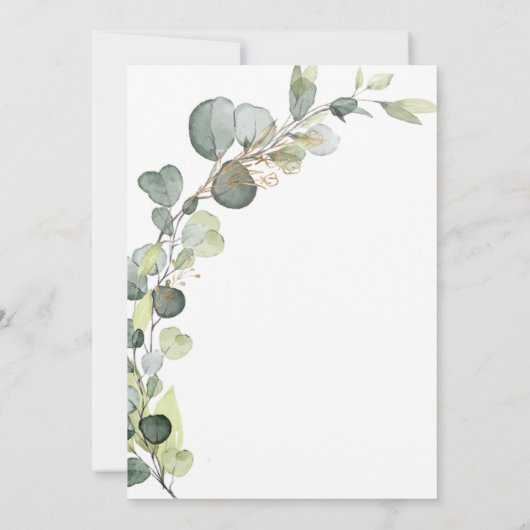 Brautparty Greenery Eucalyptus Succulent Einladung (Rückseite)