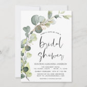 Brautparty Greenery Eucalyptus Succulent Invita Einladung (Vorderseite)