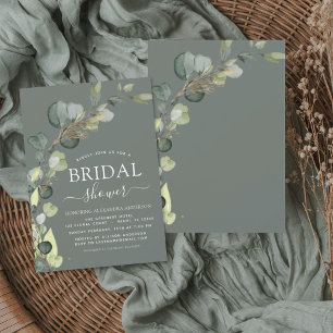 Brautparty Greenery Eucalyptus Succulent Invita Einladung