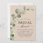 Brautparty Greenery Eucalyptus Terracotta Einladung (Vorderseite)