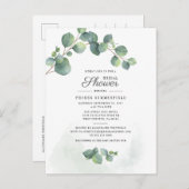 Brautparty Greenery Eucalyptus Watercolor Einladungspostkarte (Vorne/Hinten)