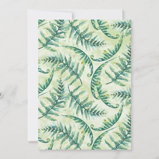 Brautparty Greenery Fern Einladung (Rückseite)