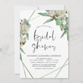 Brautparty Greenery Magnolia Einladung (Vorderseite)