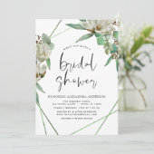 Brautparty Greenery Magnolia Einladung (Stehend Vorderseite)