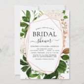 Brautparty Greenery Rose Gold Geometric Einladung (Vorderseite)