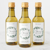 Brautparty Greenery Wreath Polterabend Weinetikett (Flaschen)