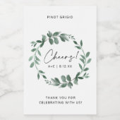 Brautparty Greenery Wreath Polterabend Weinetikett (Einzelnes Label)