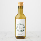 Brautparty Greenery Wreath Polterabend Weinetikett (Vorderseite)