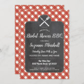 Brautparty GRILLEN Invite Red Gingham Chalk Einladung (Vorne/Hinten)