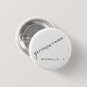 Brautparty Groomswoman Script Simple Modern Button (Vorne & Hinten)