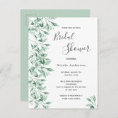 Brautparty grün botanische Einladung Skript Postkarte (Vorne/Hinten)