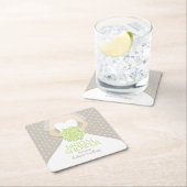 Brautparty grün Rose Weiß Kleid Brauch Rechteckiger Pappuntersetzer (Vor Ort)