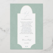 Brautparty "Grüne Blätter" Danke, Karte (Rückseite)