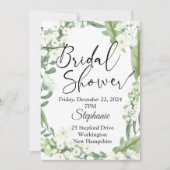 Brautparty, grüne Blumenlandschaft Einladung (Vorderseite)