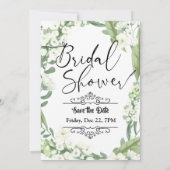 Brautparty, grüne Blumenlandschaft Einladung (Rückseite)
