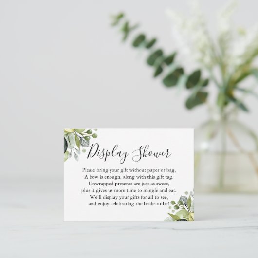 Brautparty-Grünflächen in Weiß anzeigen Begleitkarte (Stehend Vorderseite)