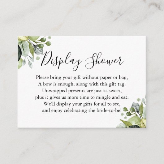 Brautparty-Grünflächen in Weiß anzeigen Begleitkarte (Vorderseite)