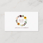 Brautparty Guessing Game Sonnenblumen Rose Begleitkarte (Rückseite)