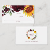 Brautparty Guessing Game Sonnenblumen Rose Begleitkarte (Vorne/Hinten)