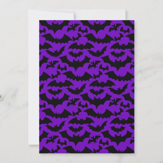 Brautparty | Halloween Lila Bat Pattern Einladung (Rückseite)