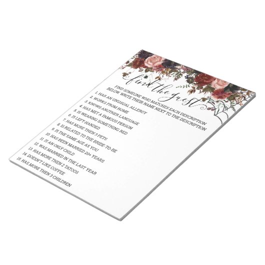 Brautparty Halloween Notizblock (angewinkelt)