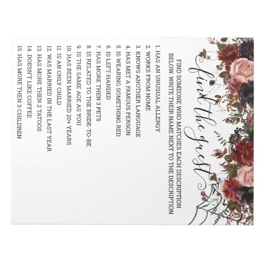 Brautparty Halloween Notizblock (Vorderseite)