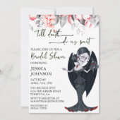 Brautparty Halloween Vampire Black Red Einladung (Vorderseite)