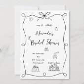 Brautparty Hand gezogen einfache schwarze Whimsika Einladung (Vorderseite)