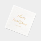 Brautparty Hand Letter Modernes Minimales Gold Servietten Mit Folie (Links)