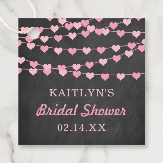 Brautparty "Hearts" für String-Liebe ändern Geschenkanhänger (Vorderseite)