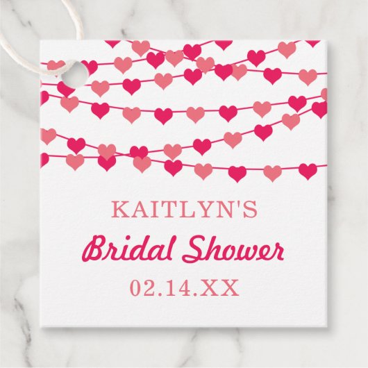 Brautparty "Hearts" für String-Liebe ändern Geschenkanhänger (Vorderseite)