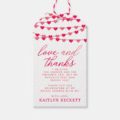 Brautparty "Hearts" für String-Liebe ändern Geschenkanhänger (Vorderseite)