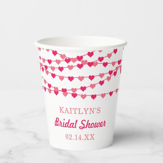 Brautparty "Hearts" für String-Liebe ändern Pappbecher (Vorderseite)