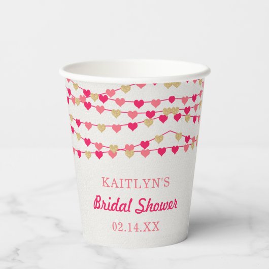 Brautparty "Hearts" für String-Liebe ändern Pappbecher (Rückseite)