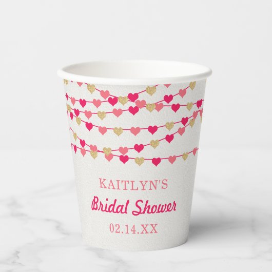 Brautparty "Hearts" für String-Liebe ändern Pappbecher (Vorderseite)