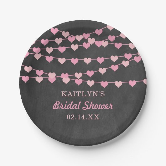 Brautparty "Hearts" für String-Liebe ändern Pappteller (Vorderseite)