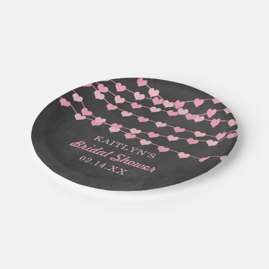 Brautparty "Hearts" für String-Liebe ändern Pappteller (Schrägansicht)