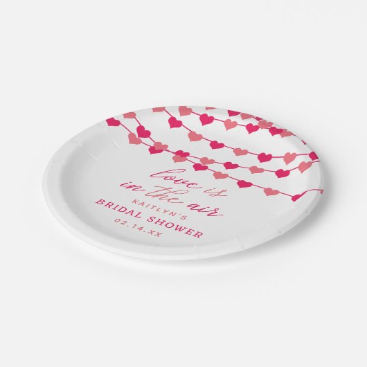 Brautparty "Hearts" für String-Liebe ändern Pappteller (Schrägansicht)