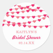Brautparty "Hearts" für String-Liebe ändern Runder Aufkleber (Vorderseite)